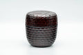 Japanese Chazutsu - Burgundy Long Grass Plastic Tea Canister - 250ml - Tezumi