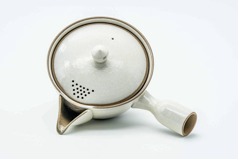 Japanese Kyusu - White Glazed Ceramic Filter Teapot - 340ml