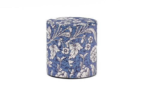 Blue White Floral Florentine Metal Tea Canister - 100g
