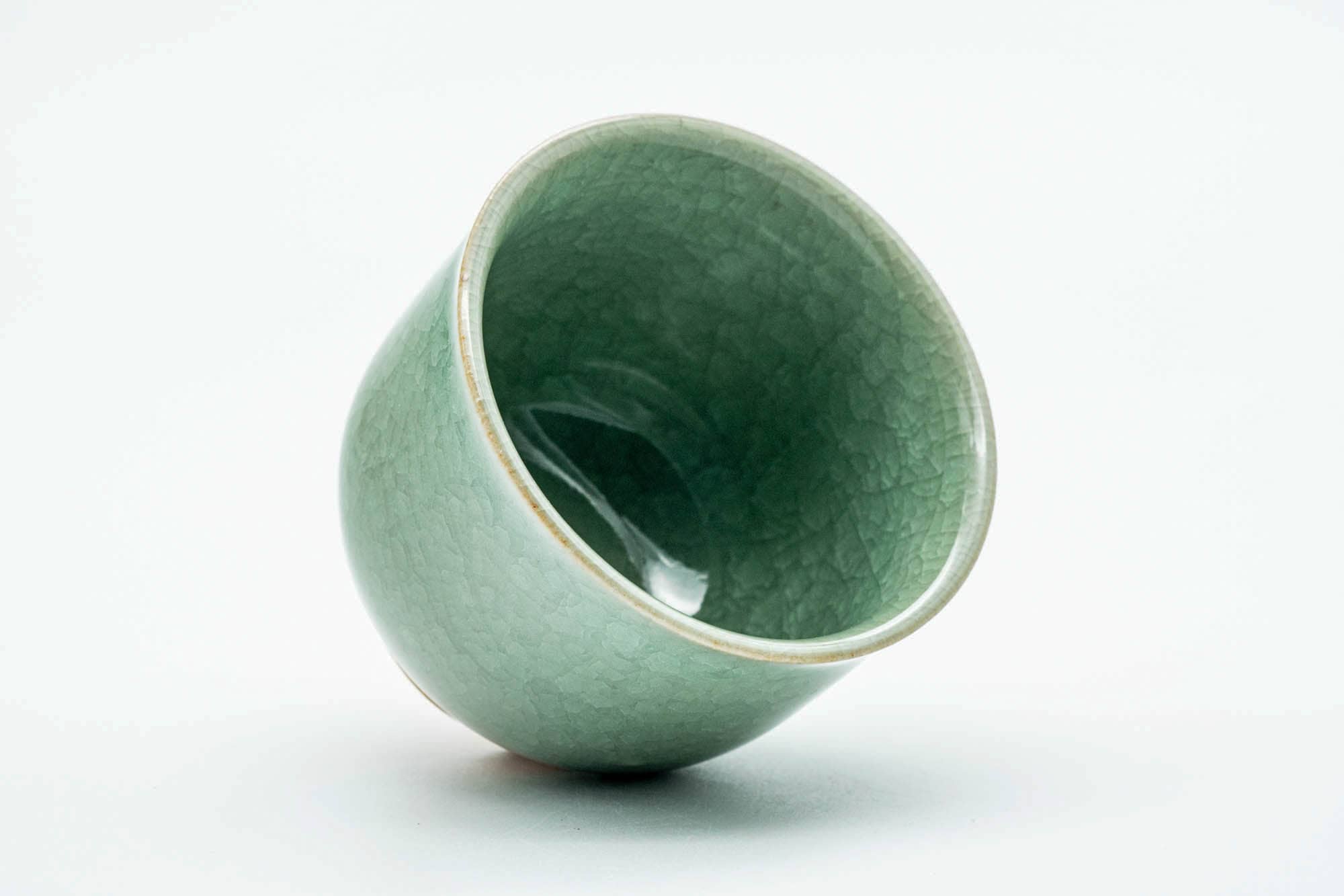 Japanese Teacup - Green Celadon Snowflake Glazed Yunomi - 130ml