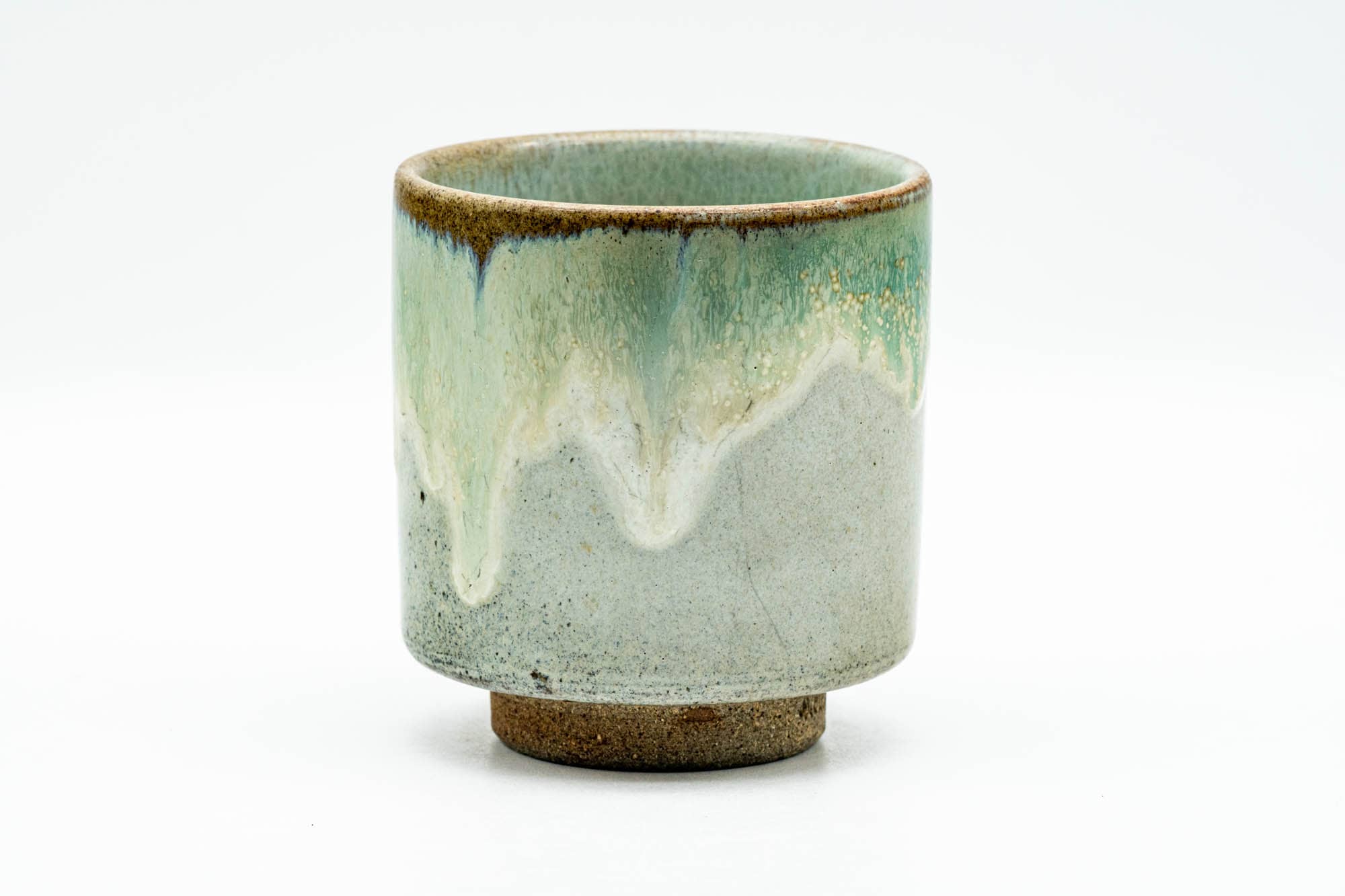 Japanese Teacup - Green Drip-Glazed Agano-yaki Yunomi - 160ml