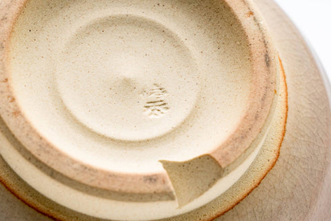 Japanese Teacup - Large Beige White Glazed Hagi-yaki Yunomi - 240ml