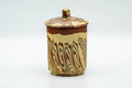 Tezumi — Japanese Teacup - Red Yellow Marbled Nerikomi Tokoname-yaki Lidded Yunomi - 150ml — front view from another angle