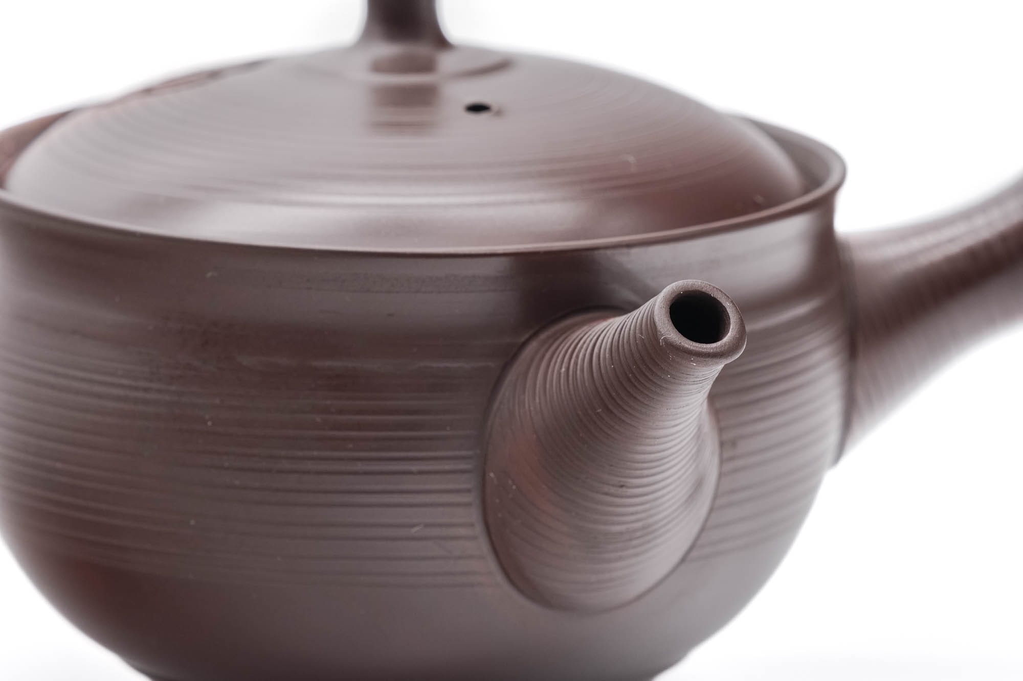 Japanese Kyusu - 玉龍 Gyokuryu Umehara - Brown Yōhen Plum Blossoms Tokoname-yaki Teapot - 200ml