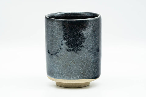 Japanese Teacup - Black Metallic Tenmoku Glazed Tsutsu-gata Yunomi - 200ml - Tezumi