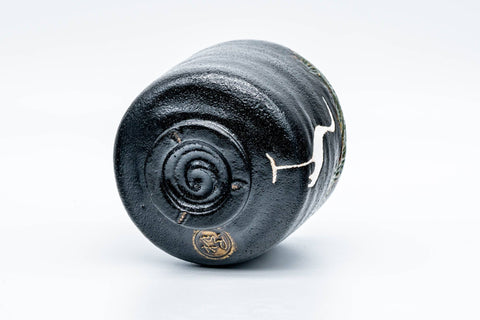 Japanese Matcha Bowl - 桂窯 Katsura Kiln - Egret Kuroraku Raku-yaki Winter Chawan - 500ml