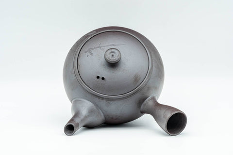 Japanese Tea Set - Engraved Banko-yaki Debeso Kyusu Teapot with Katakuchi Water Cooler and 2 White Inner-Glazed Yunomi Teacups - Tezumi