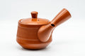 Tezumi — Japanese Kyusu - Red Shudei Tochiri Tokoname-yaki Mesh Teapot - 260ml — three-quarter view