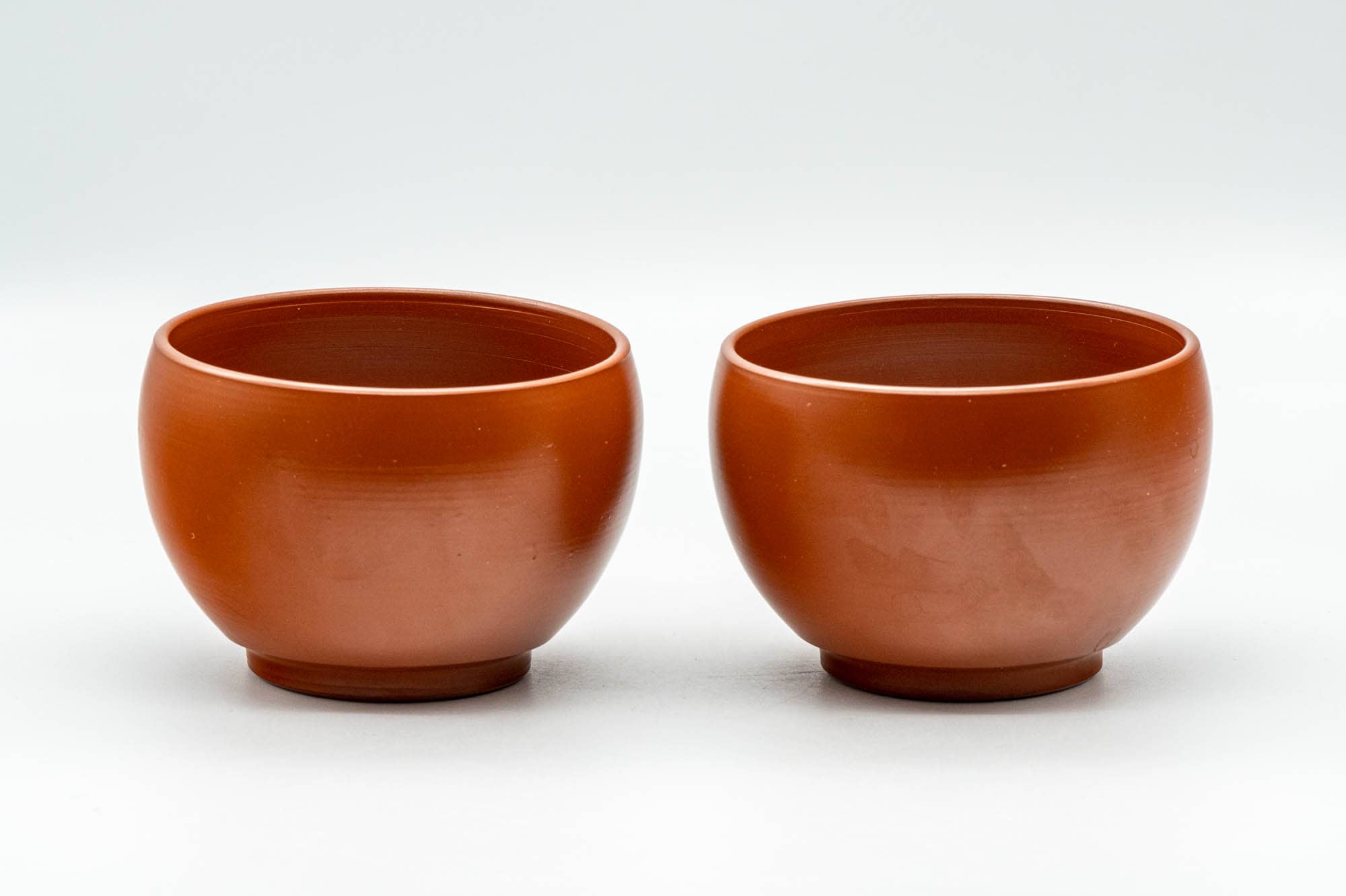 Japanese Teacups - Pair of Floral Engraved White Inner Glazed Tokoname-yaki Yunomi - 125ml