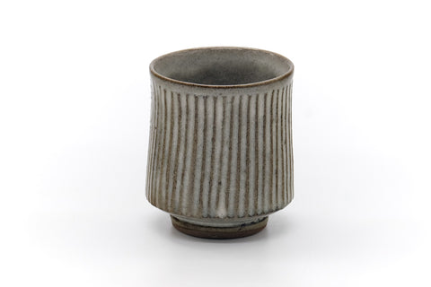 Japanese Teacup - Striped Grey Yunomi - 210ml
