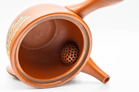 Japanese Kyusu - Akai Shinko 伸康 - Nerikomi Striped Tokoname-yaki Debeso Teapot - 150ml - Tezumi