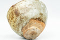 Tezumi — Japanese Teacup - Beige Textured Glazed Wabi Sabi Yunomi - 90ml — inverted showing the foot ring