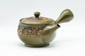 Japanese Kyusu - Green Floral Tokoname-yaki Nozomi Teapot - 200ml - Tezumi