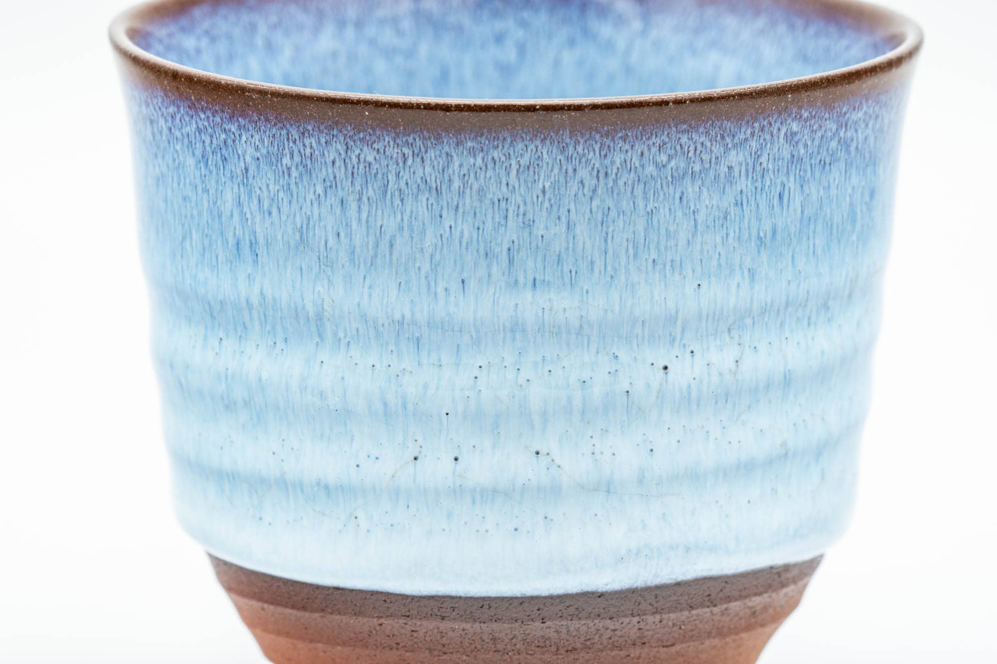 Japanese Teacups - Set of 3 Blue Hare's Fur Glazed Yunomi - 150ml - Tezumi