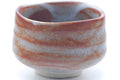 Tezumi — Japanese Matcha Bowl - Blue Orange Shino Glazed Mino-yaki Chawan - 500ml — tipped to show the interior