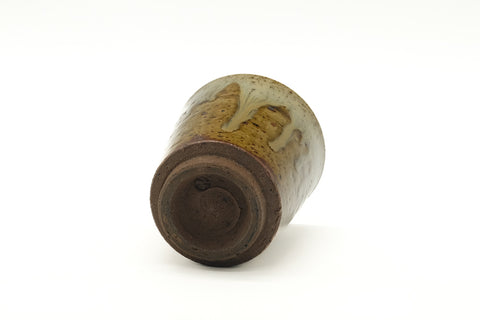 Japanese Teacup - Earthy Yellow Drip-Glazed Yunomi - 150ml