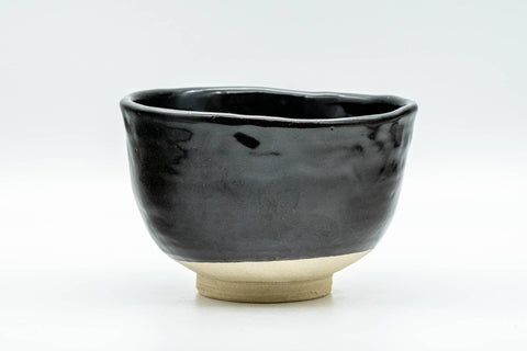 Japanese Matcha Bowl - Jet Black Glazed Wabi-Sabi Chawan - 350ml
