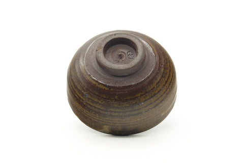 Japanese Matcha Bowl - Brown Yellow Drip-Glazed Chawan - 380ml