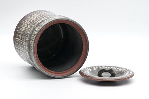 Japanese Mizusashi - Geometric Chrysanthemum Mishima Kiyomizu-yaki Water Container - 1000ml