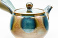 Japanese Kyusu - Blue Brown Glazed Mesh Filter Side-handled Teapot - 300ml - Tezumi
