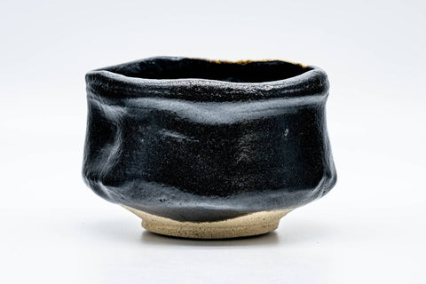 Japanese Matcha Bowl - 松楽窯 Shoraku Kiln - Kuro Oribe Kutsu-gata Chawan - 250ml