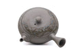 Mogake yakishime unglazed Tokoname kyusu teapot with side handle - high-angle view showing the lid and spout