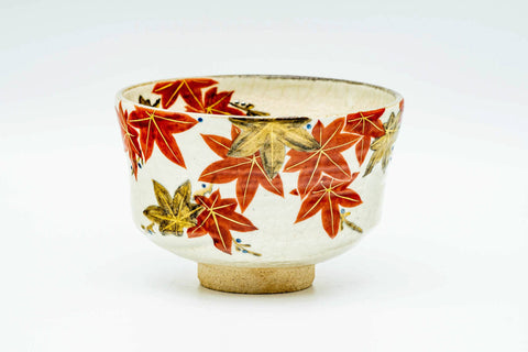 Japanese Matcha Bowl - 香泉 Kousen - Red Gold Momiji Kyo-yaki Chawan - 300ml