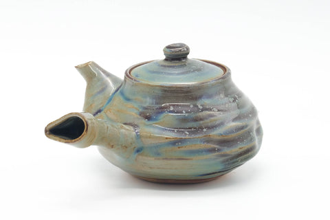 Japanese Kyusu - Green Purple Wabi Sabi Teapot - 290ml