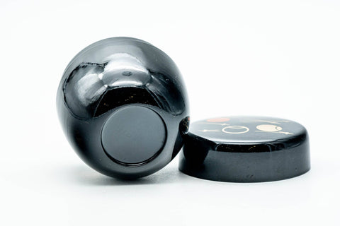 Japanese Natsume - Geometric Black Lacquered Matcha Tea Canister - 100ml