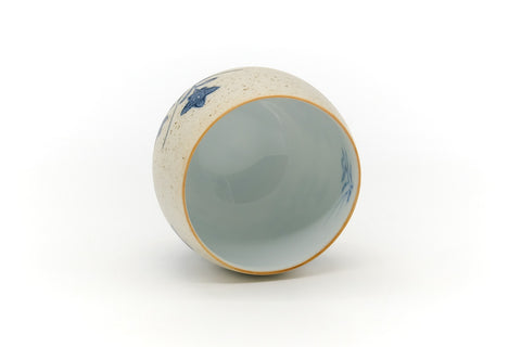 Japanese Teacup - Blue Floral Arita Yunomi - 170ml