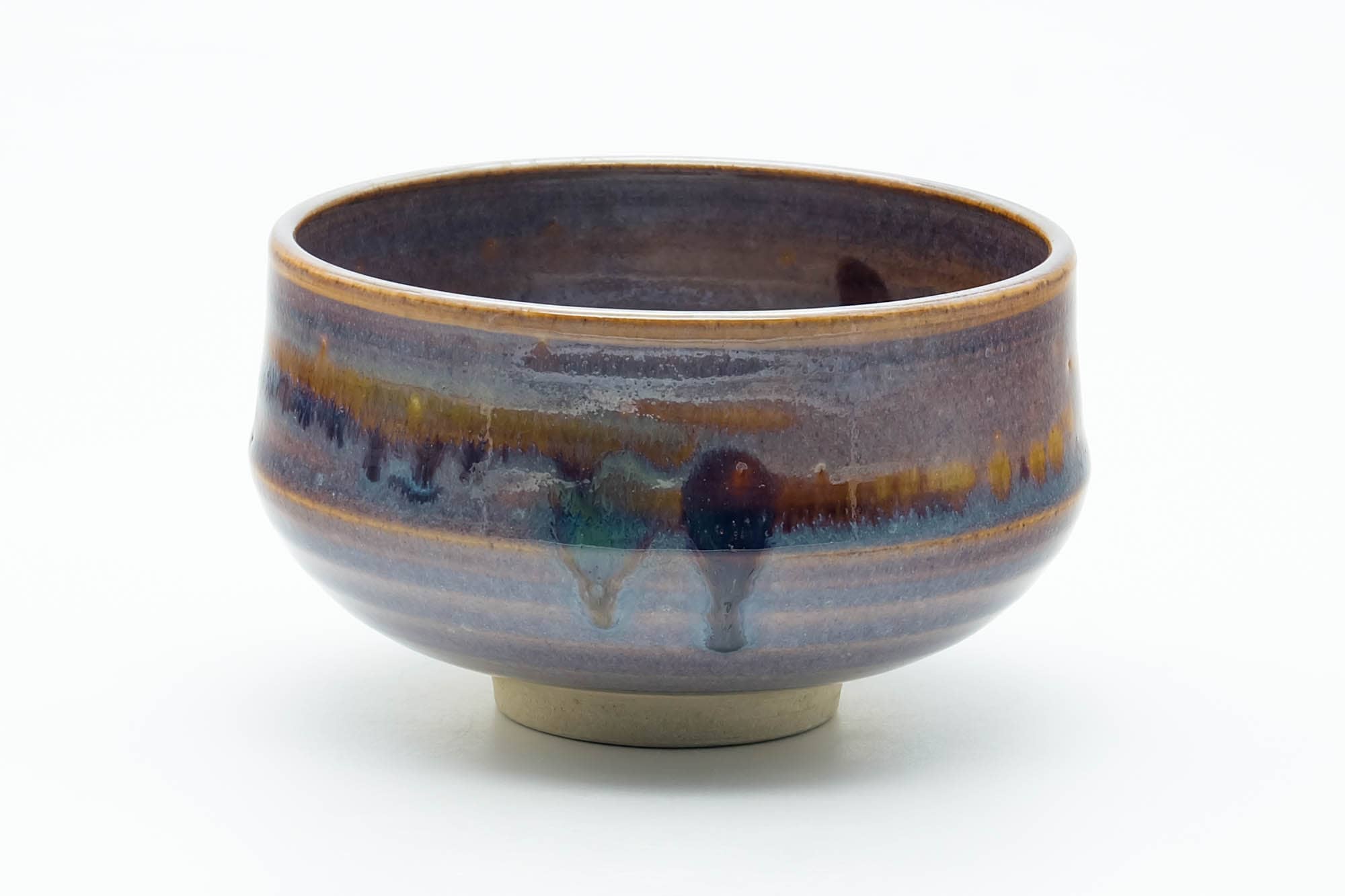 Japanese Matcha Bowl - Blue Purple Drip-Glazed Chawan - 300ml