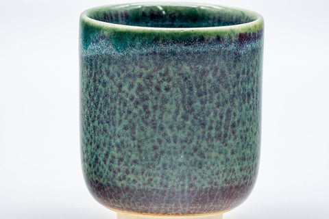Japanese Teacup - Green Speckled Tsutsu-gata Yunomi - 140ml