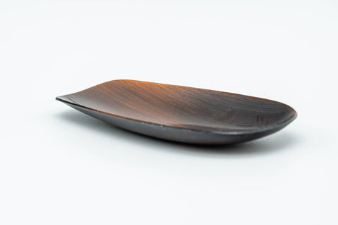 Japanese Chataku - Set of 5 Bamboo Decorated Copper Tea Saucers and Chasaji Tea Scoop