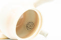 Tezumi — Japanese Kyusu - Beige Pink Glazed Hagi-yaki Do-ake Teapot - 220ml — side profile showing the spout and handle