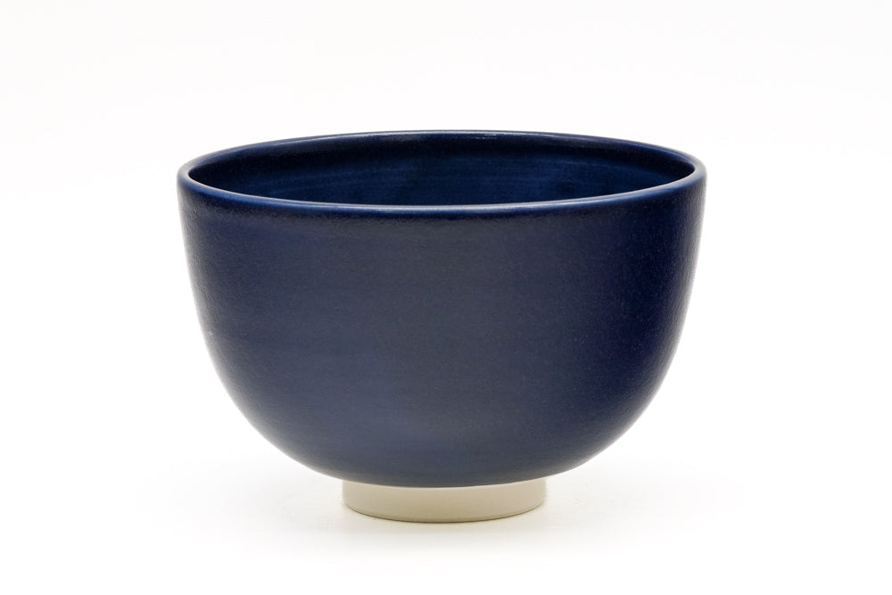 Japanese Matcha Bowl - 安徳窯 Antoku Kiln - Blue Hakeme Kiyomizu Chawan