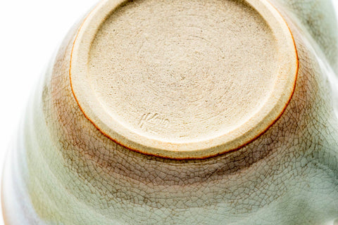 Japanese Kyusu - Beige White Glazed Hagi-yaki Ceramic Filter Teapot - 220ml