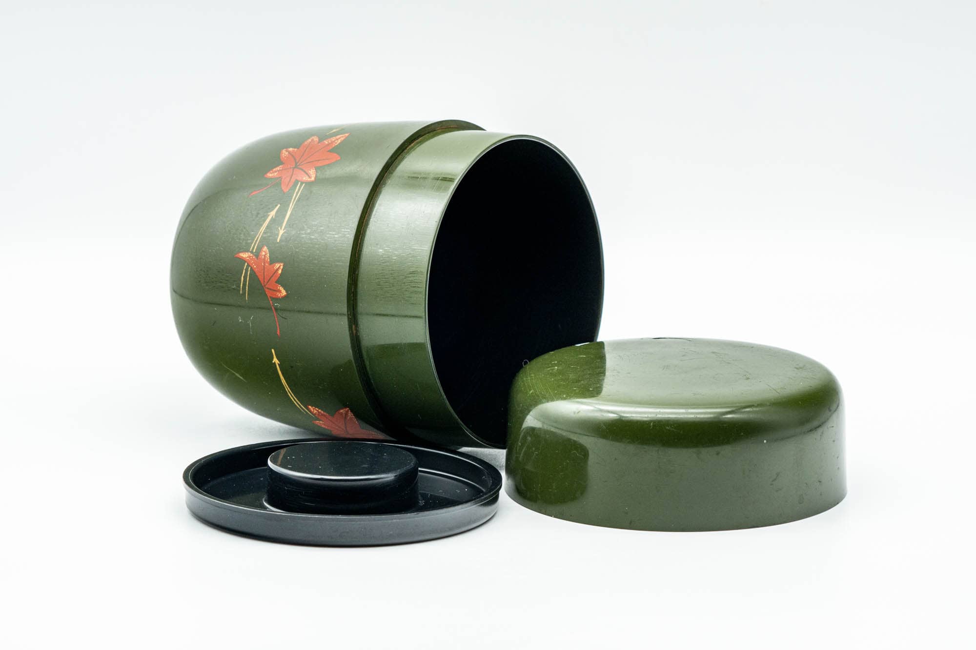 Japanese Chazutsu - Green Floral Tea Plastic Canister - 300ml - Tezumi