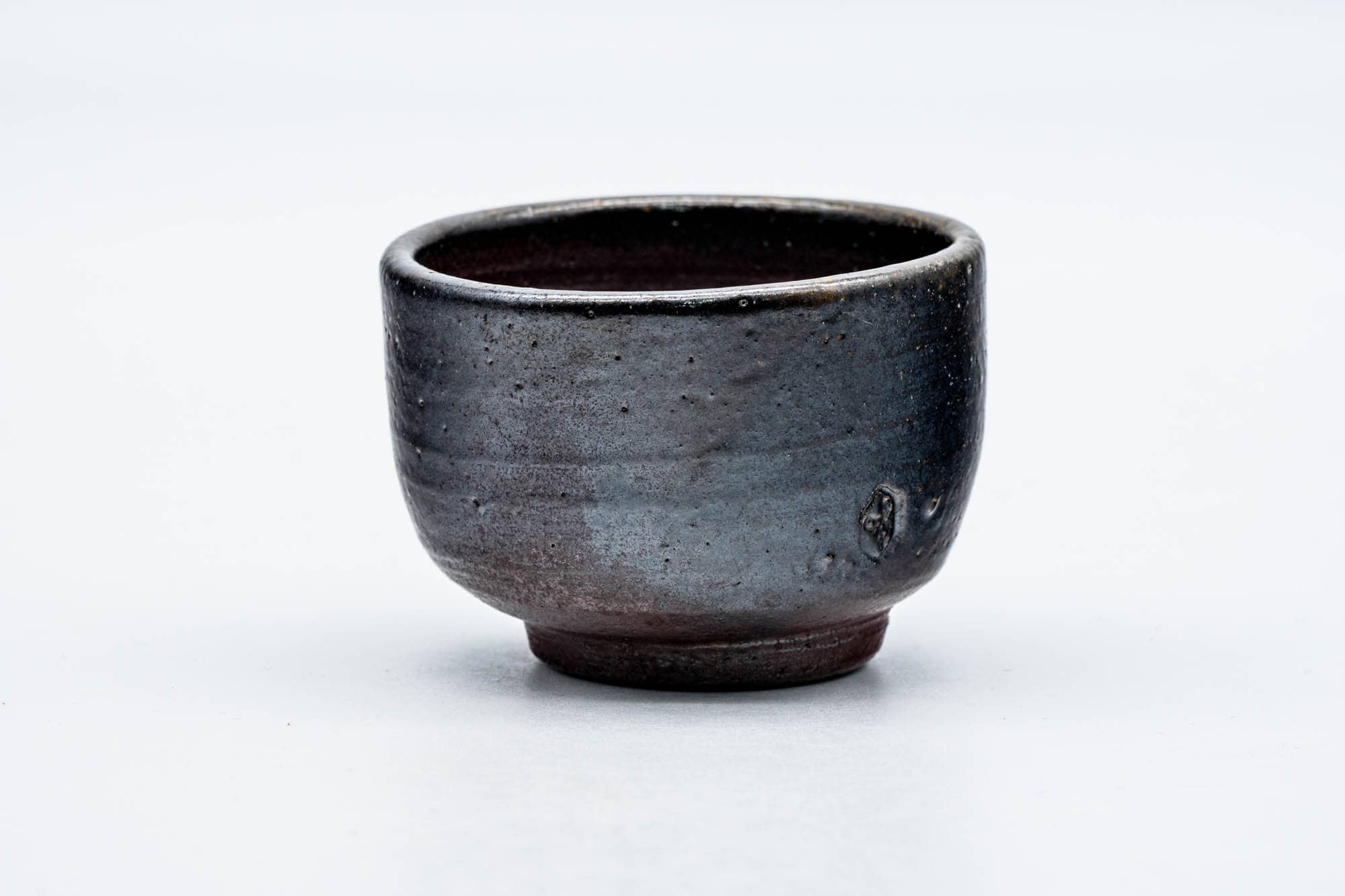 Japanese Teacup - Black Brown Glazed Yunomi - 70ml