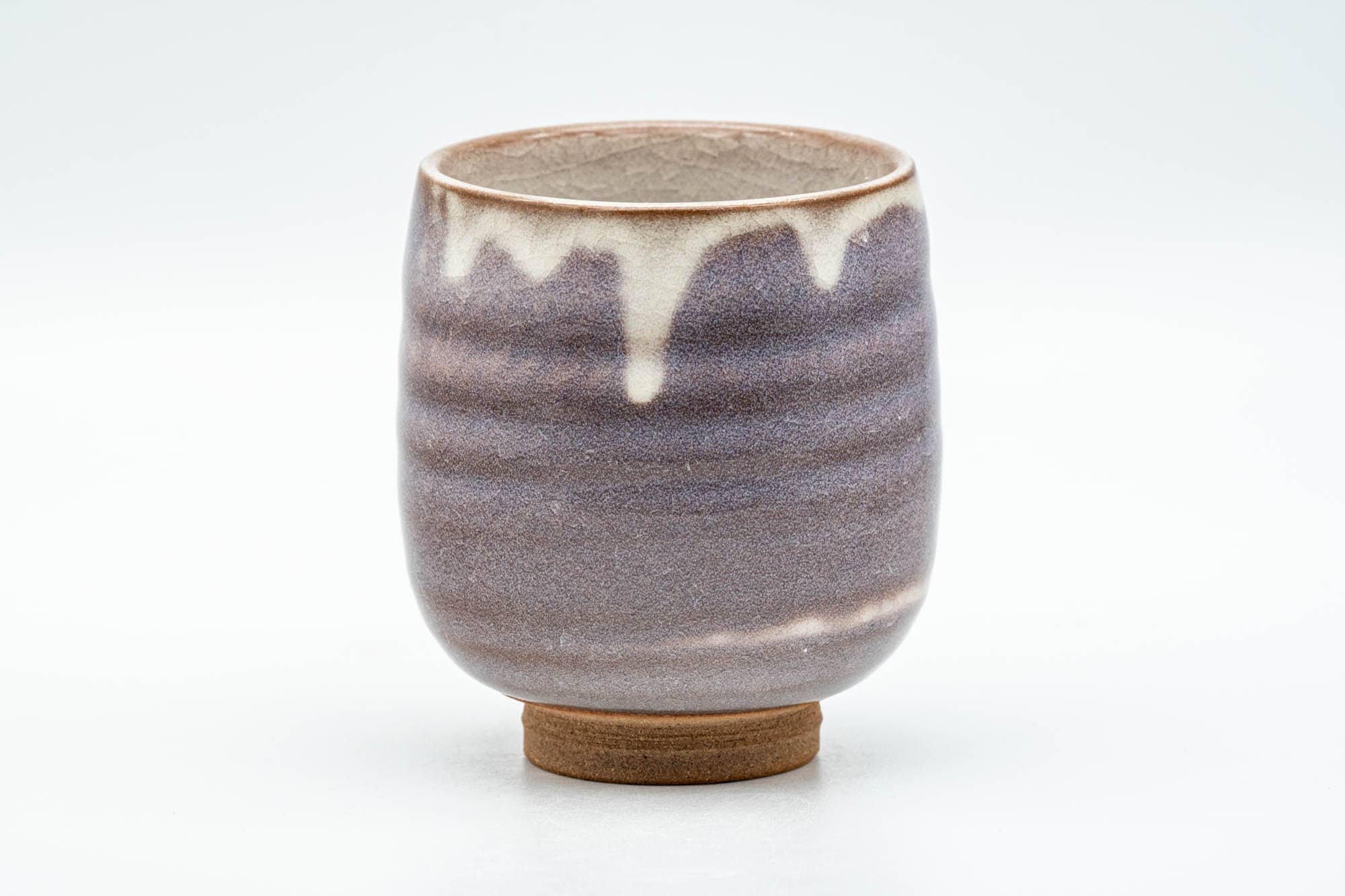 Japanese Teacup - Purple White Drip-Glazed Hagi-yaki Yunomi - 150ml - Tezumi