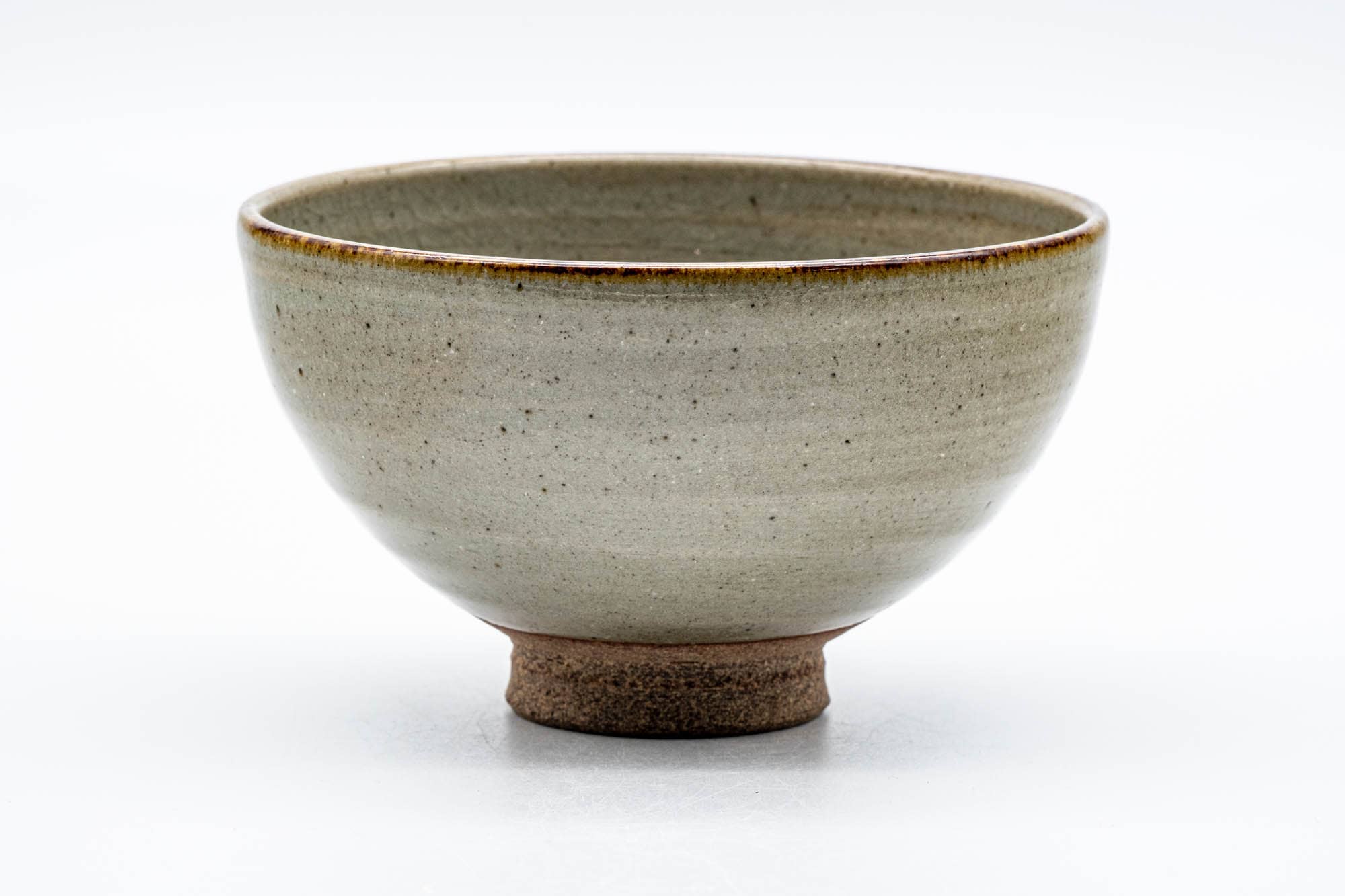 Japanese Matcha Bowl - Abstract Sage Green Glazed Karatsu-yaki Chawan - 200ml