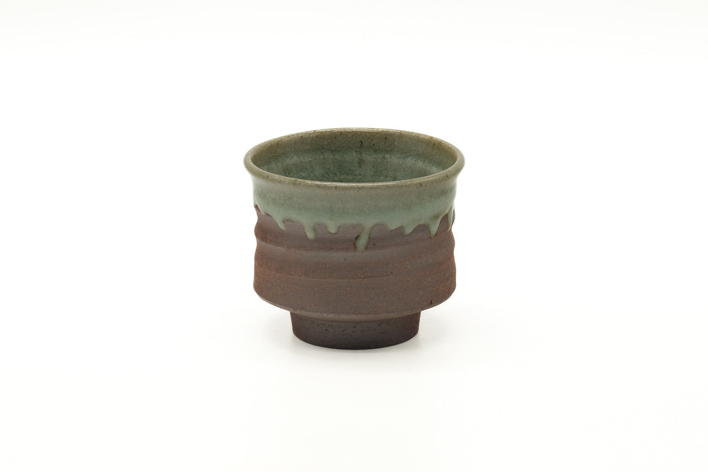 Japanese Teacup - Brown Green Glazed Yunomi - 165ml
