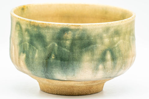 Japanese Matcha Bowl - Green Yellow Drip-Glazed Chawan - 350ml
