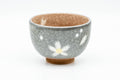 Tezumi — Japanese Teacup - Floral Grey Celadon Snowflake Glazed Yunomi - 150ml — front view