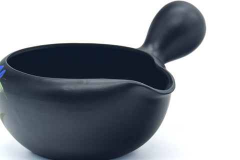 Japanese Yuzamashi - Floral Black Kokudei Tokoname-yaki Water Cooler - 250ml