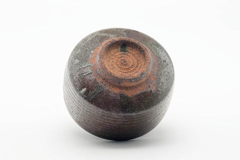 Tezumi — Japanese Matcha Bowl - Earthy Milky Glazed Spiraling Chawan - 300ml — top-down view of the interior