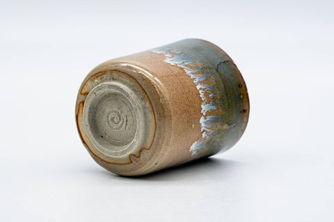 Japanese Teacup - Green Blue Drip-Glazed Agano-yaki Yunomi - 200ml