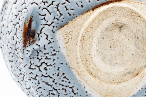 Japanese Matcha Bowl - 加藤秀山 Katou Hideyama - Blue Shino Mino-yaki Chawan - 400ml