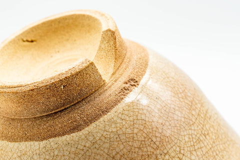 Japanese Teacup - Beige Cream Glazed Hagi-yaki Yunomi - 110ml