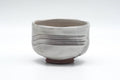 Tezumi — Japanese Matcha Bowl - Milky White Grey Hakeme Glazed Chawan - 100ml — front view