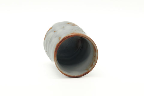 Tezumi — Japanese Teacup - Orange White Glaze Yunomi - 110ml — three-quarter view